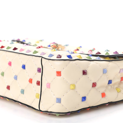 Valentino Garavani Lambskin Medium Rockstud Spike Shoulder Bag Ivory Multicolor 6 of 7