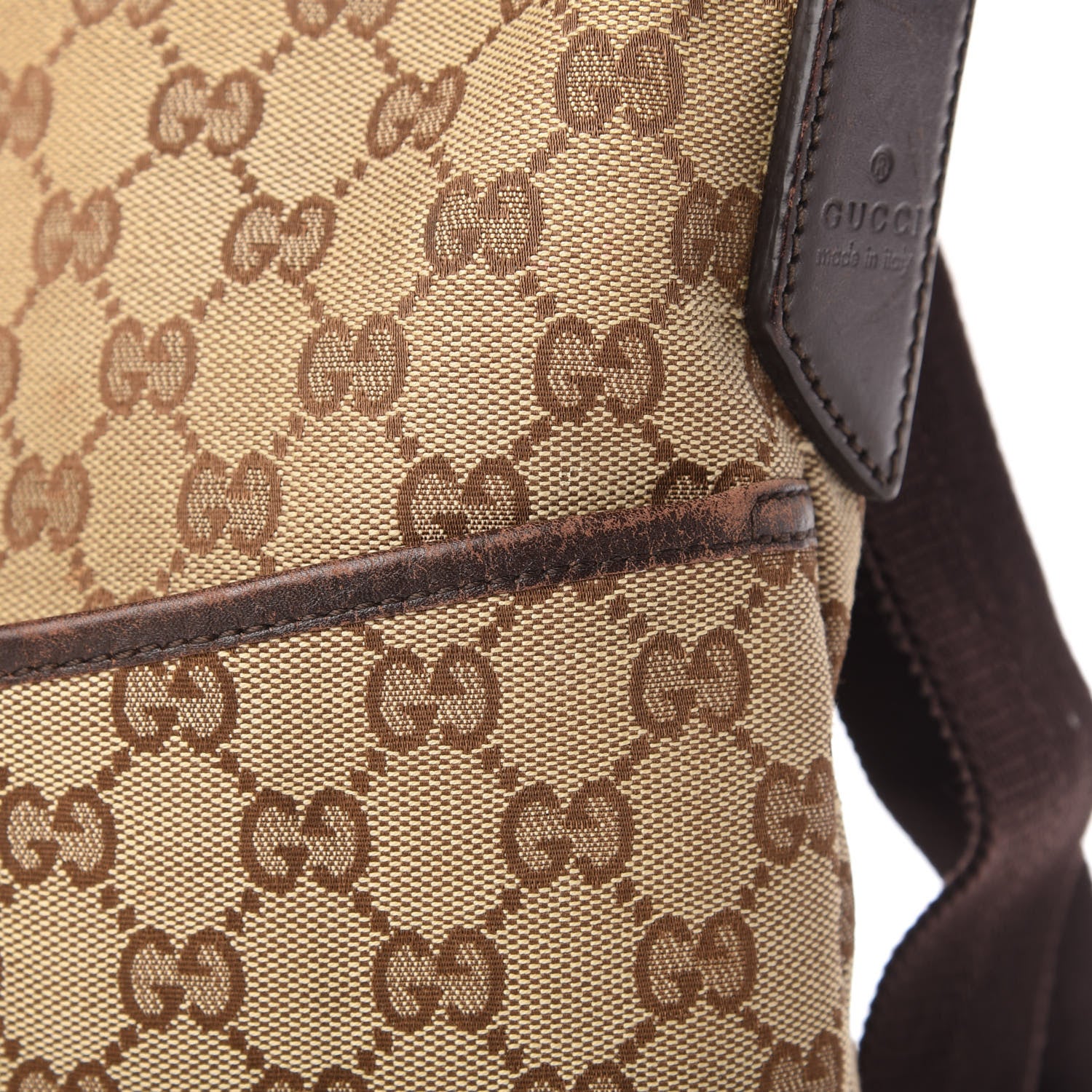 Gucci Monogram Calfskin Perforated Medium Flat Messenger Bag Dark Brown 14 of 15