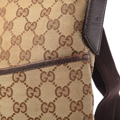 Gucci Monogram Calfskin Perforated Medium Flat Messenger Bag Dark Brown 14 of 15