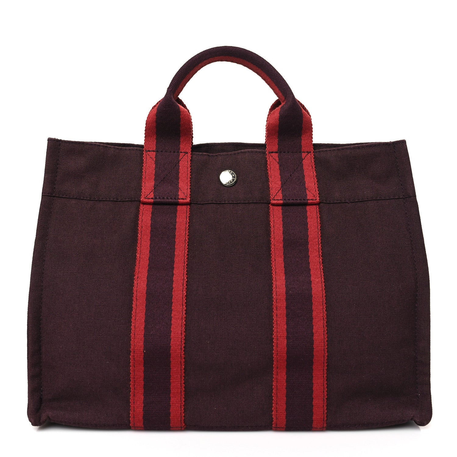 Hermes Canvas Herline PM Tote Rouge H 1 of 8
