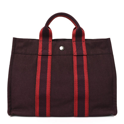 Hermes Canvas Herline PM Tote Rouge H 1 of 8