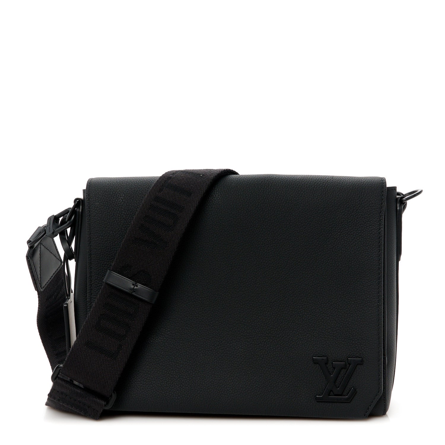 Louis Vuitton Calfskin Aerogram Messenger Black 1 of 11