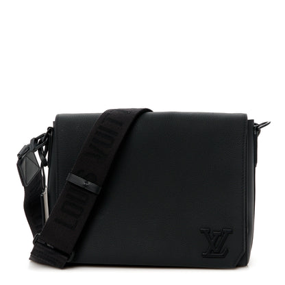 Louis Vuitton Calfskin Aerogram Messenger Black 1 of 11