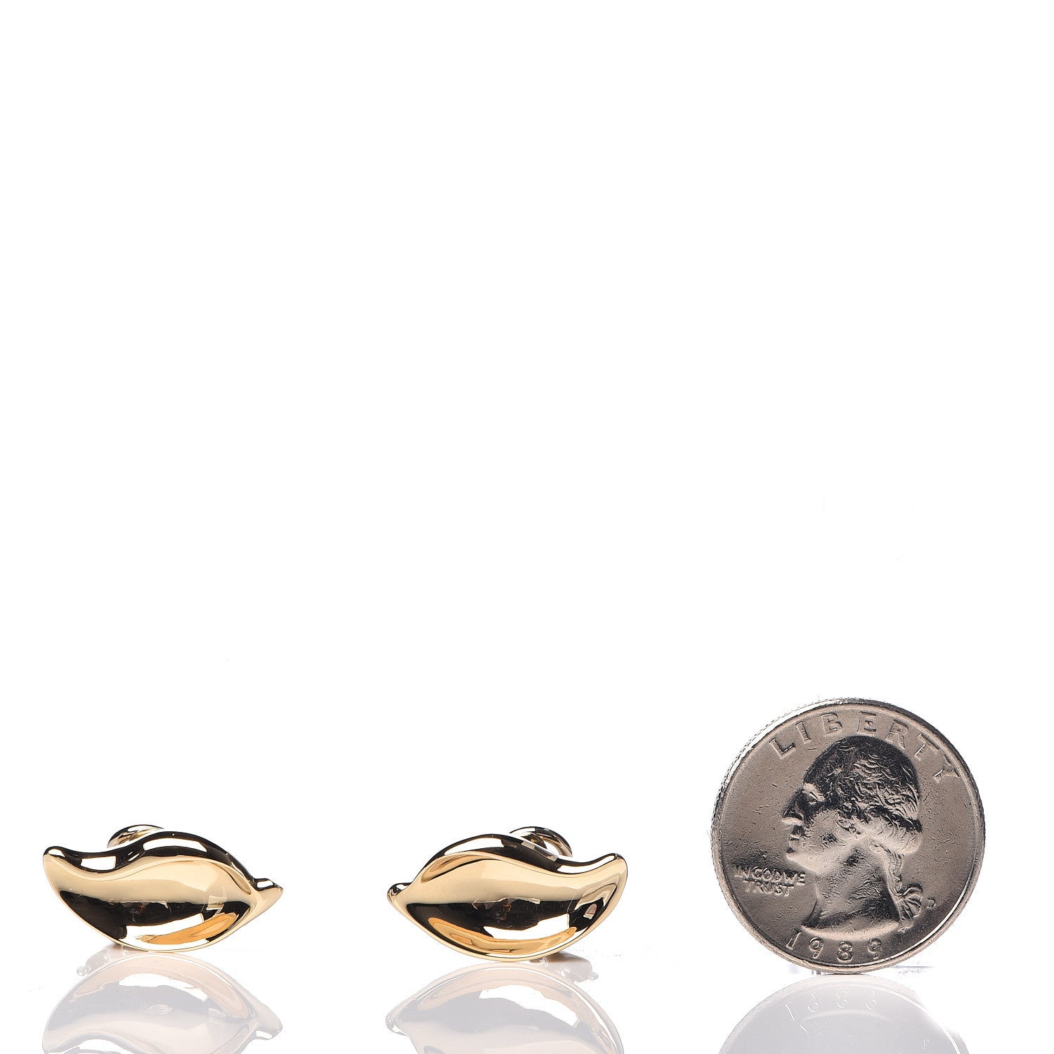 Tiffany 18K Yellow Gold Elsa Peretti Leaf Clip-On Earrings 2 of 4