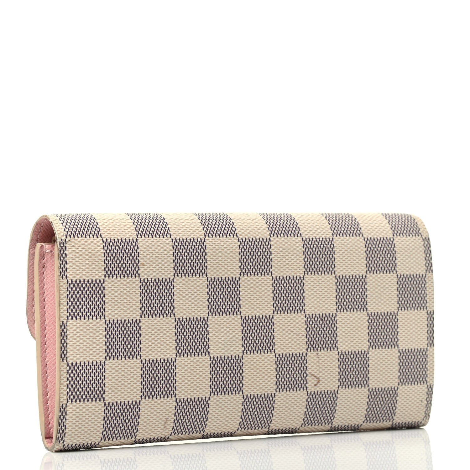 Louis Vuitton Damier Azur Emilie Wallet Rose Ballerine 2 of 4