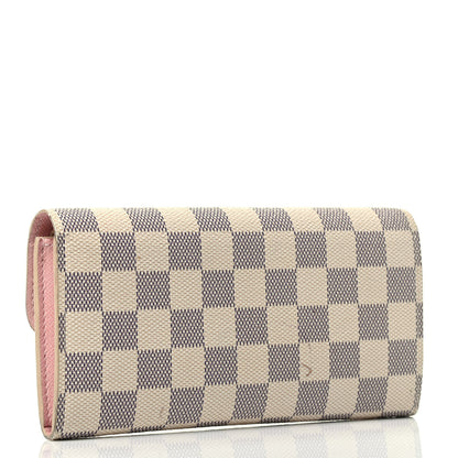 Louis Vuitton Damier Azur Emilie Wallet Rose Ballerine 2 of 4