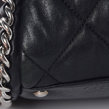 Chanel Washed Lambskin Quilted Chain Around Bowler Black 10 of 12