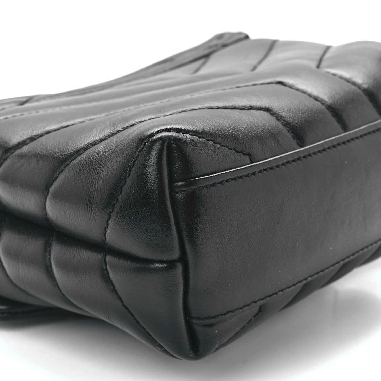 Saint Laurent Calfskin Y Quilted Monogram Toy Loulou Crossbody Bag Black 11 of 12