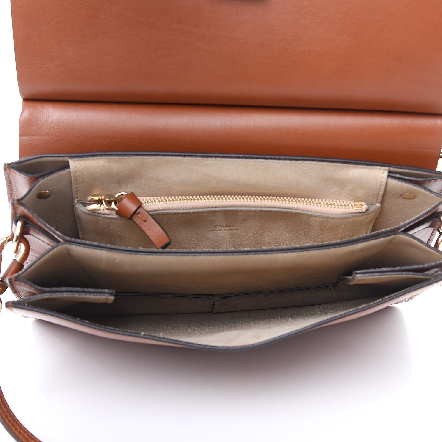 Chloe Suede Calfskin Medium Faye Shoulder Bag Tobacco 5 of 14