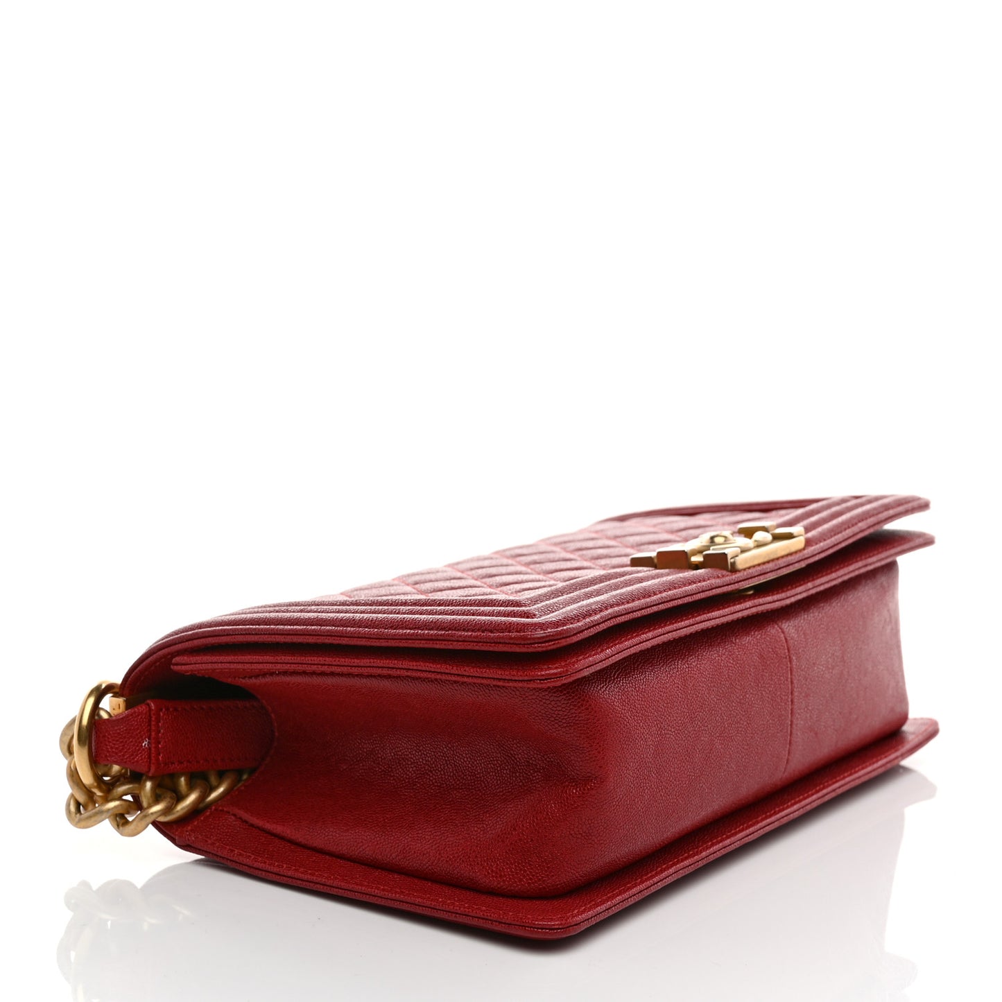 Caviar Quilted Medium Boy Flap Dark Red