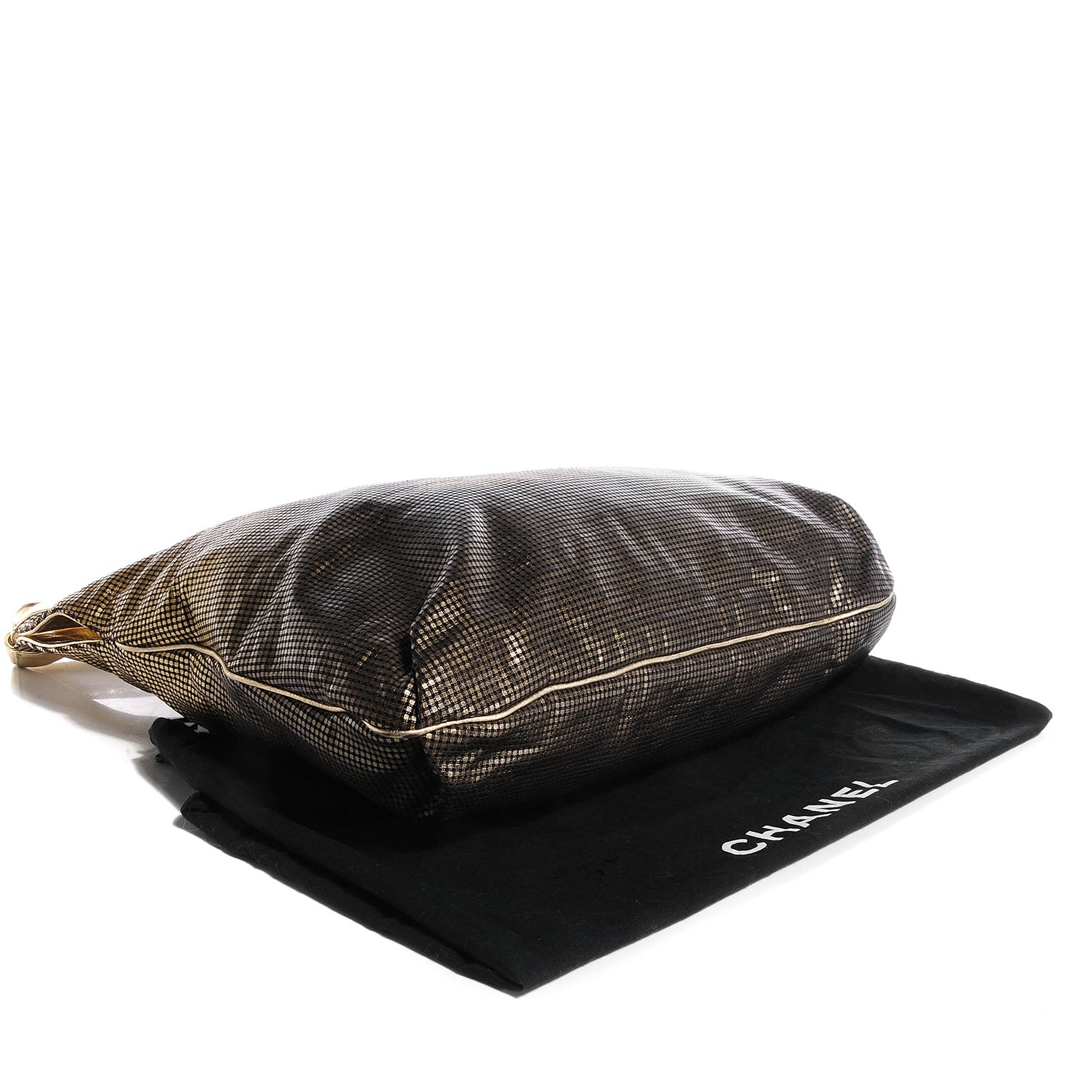 Chanel Metallic Perforated Lambskin Hollywood Hobo Gold 4 of 7
