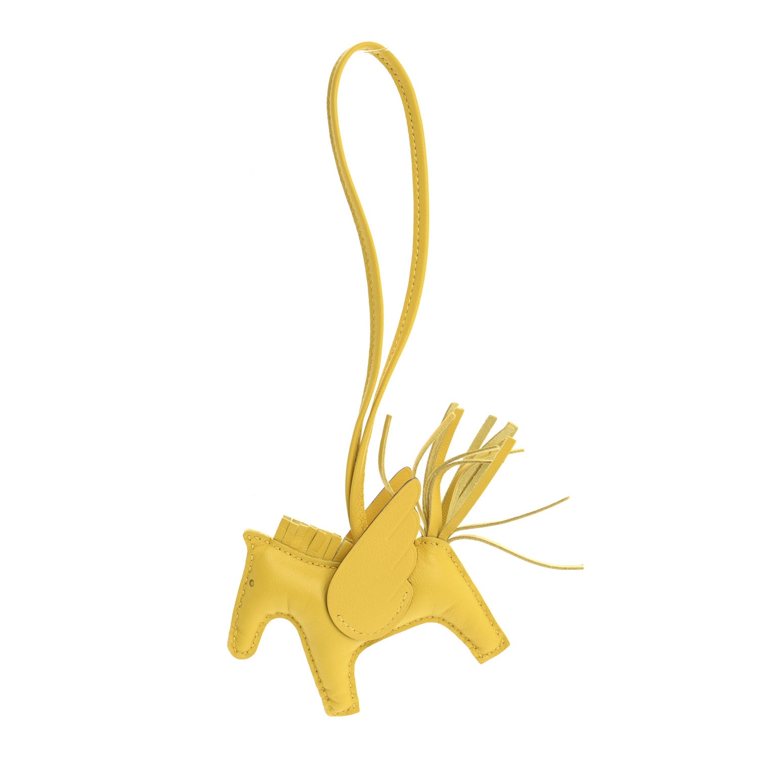 Hermes Milo Lambskin Grigri Rodeo Pegase Horse Bag Charm PM Jaune De Naples 1 of 9