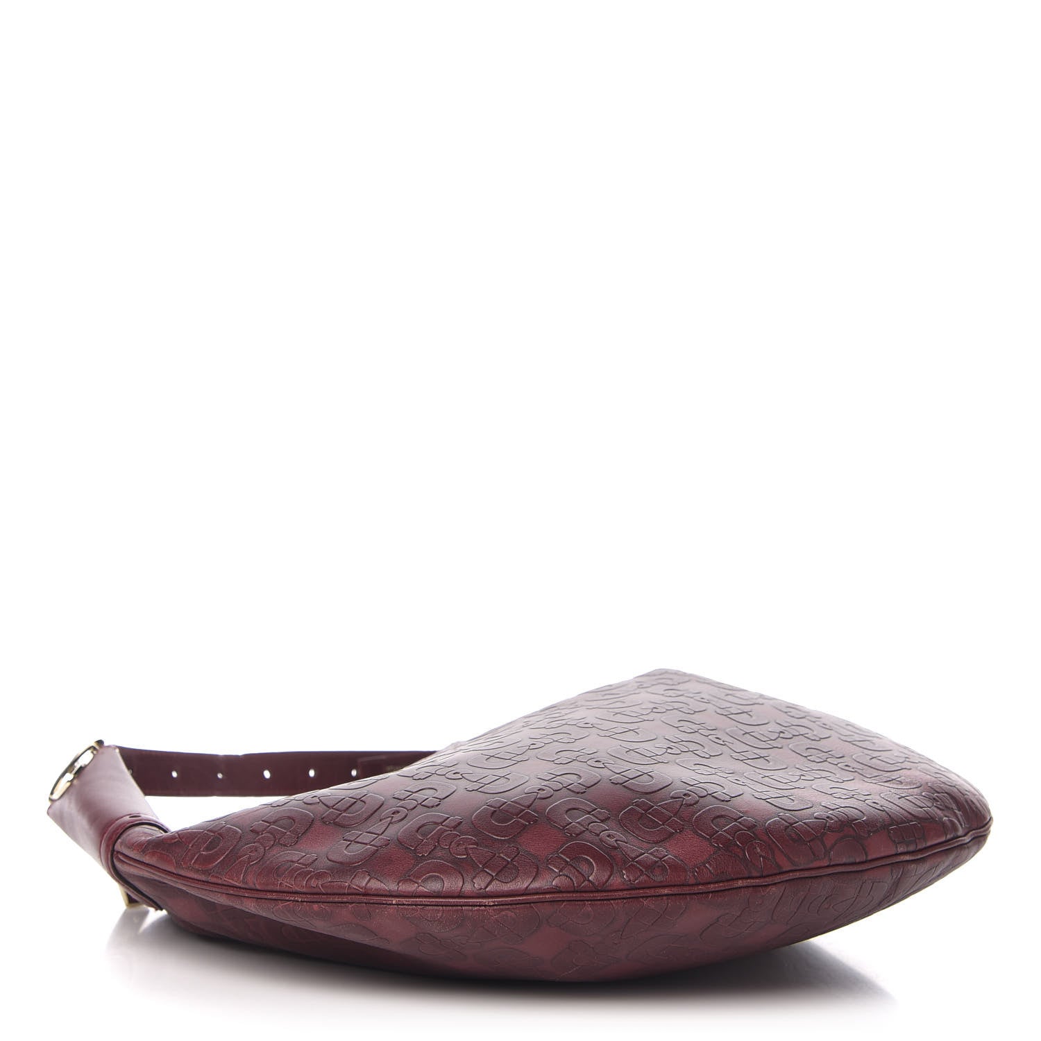 Gucci Calfskin Horsebit Embossed Glam Hobo Burgundy 4 of 11