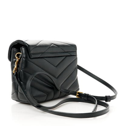 Saint Laurent Calfskin Y Quilted Monogram Toy Loulou Crossbody Bag Black 3 of 12