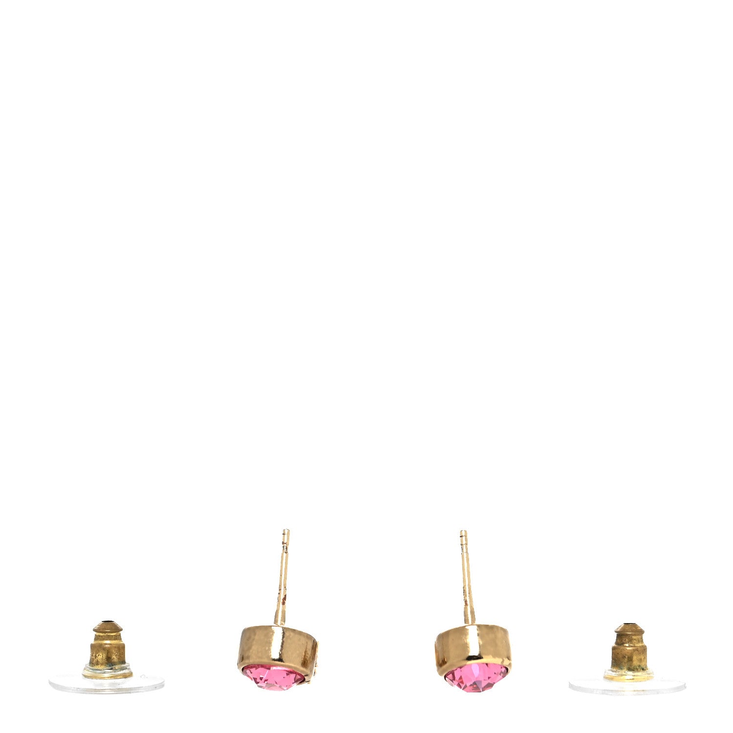 Chanel Pearl Crystal CC Heart Drop Earrings Gold Multicolor 3 of 4