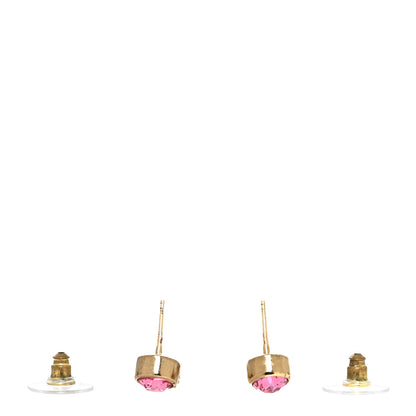 Chanel Pearl Crystal CC Heart Drop Earrings Gold Multicolor 3 of 4