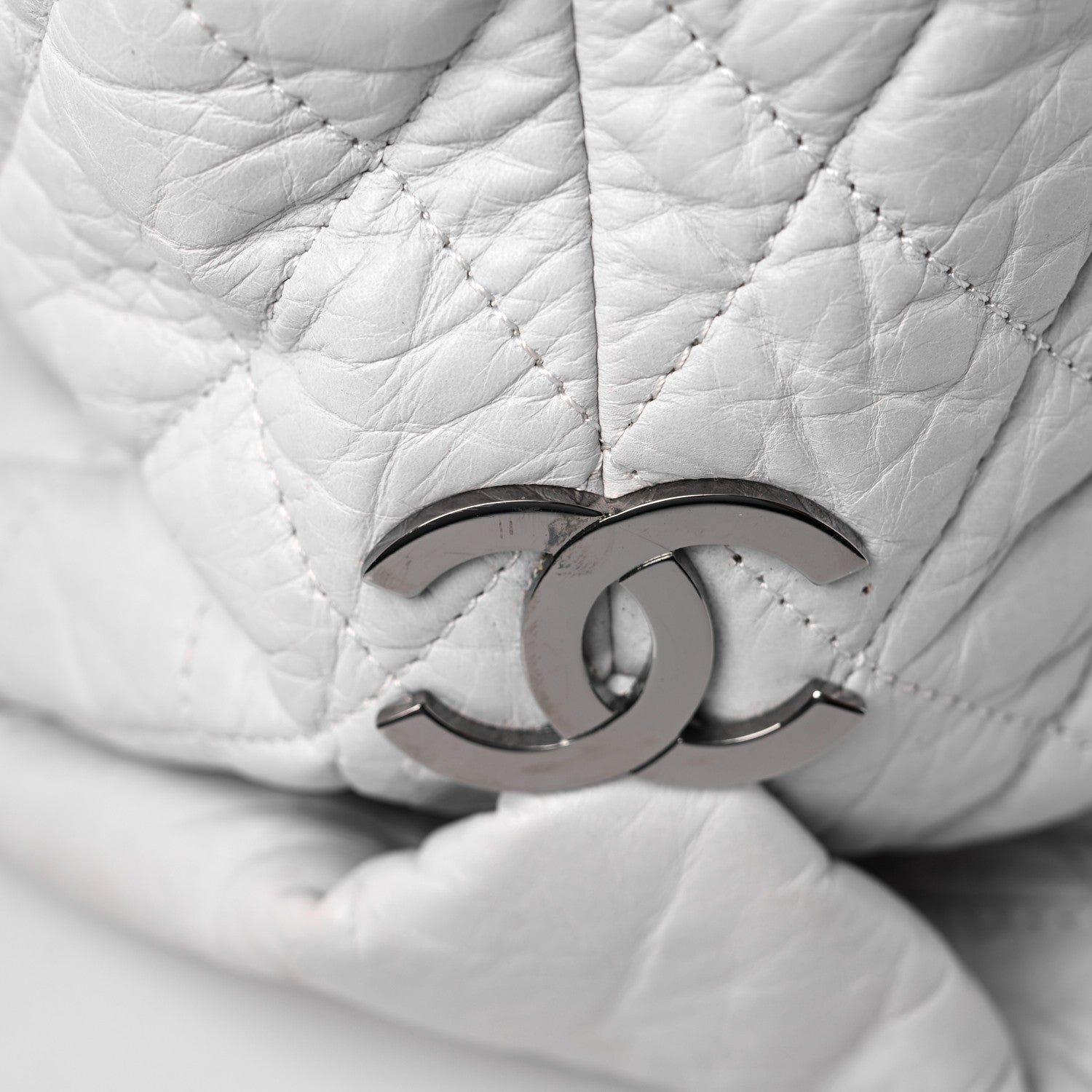 Chanel Distressed Lambskin Vintage Ligne Lady Braid XL Tote White 17 of 18