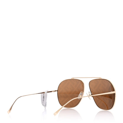Fendi Metal Fendi Forever Aviator Sunglasses FF0407/G/S Gold 4 of 6