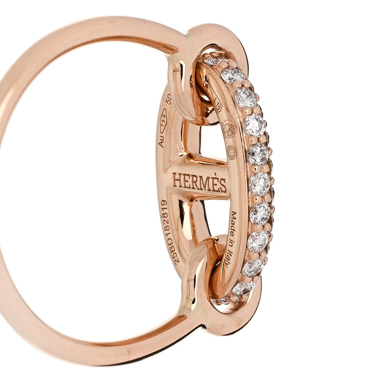 18K Rose Gold Diamond Farandole Ring 50 5.25