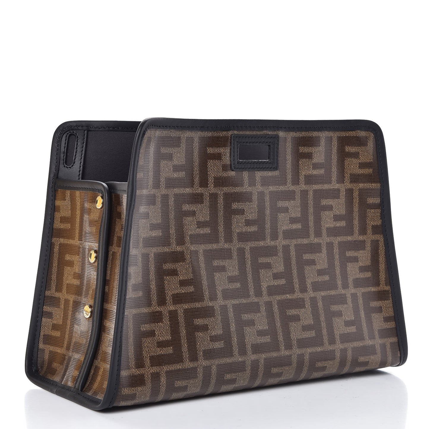 Glazed Fabric Vitello Century FF 1974 Stamp Patch Mini Peekaboo Defender Cover Mogano Panna Black