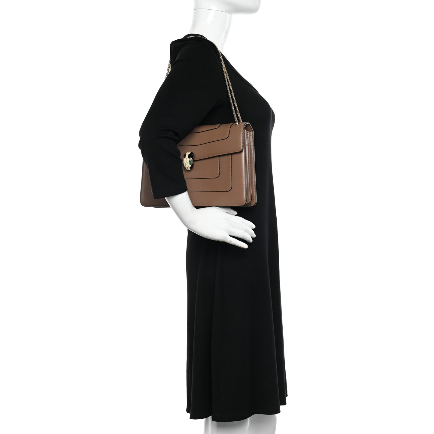 Calfskin Serpenti Forever Crossbody Bag Brown