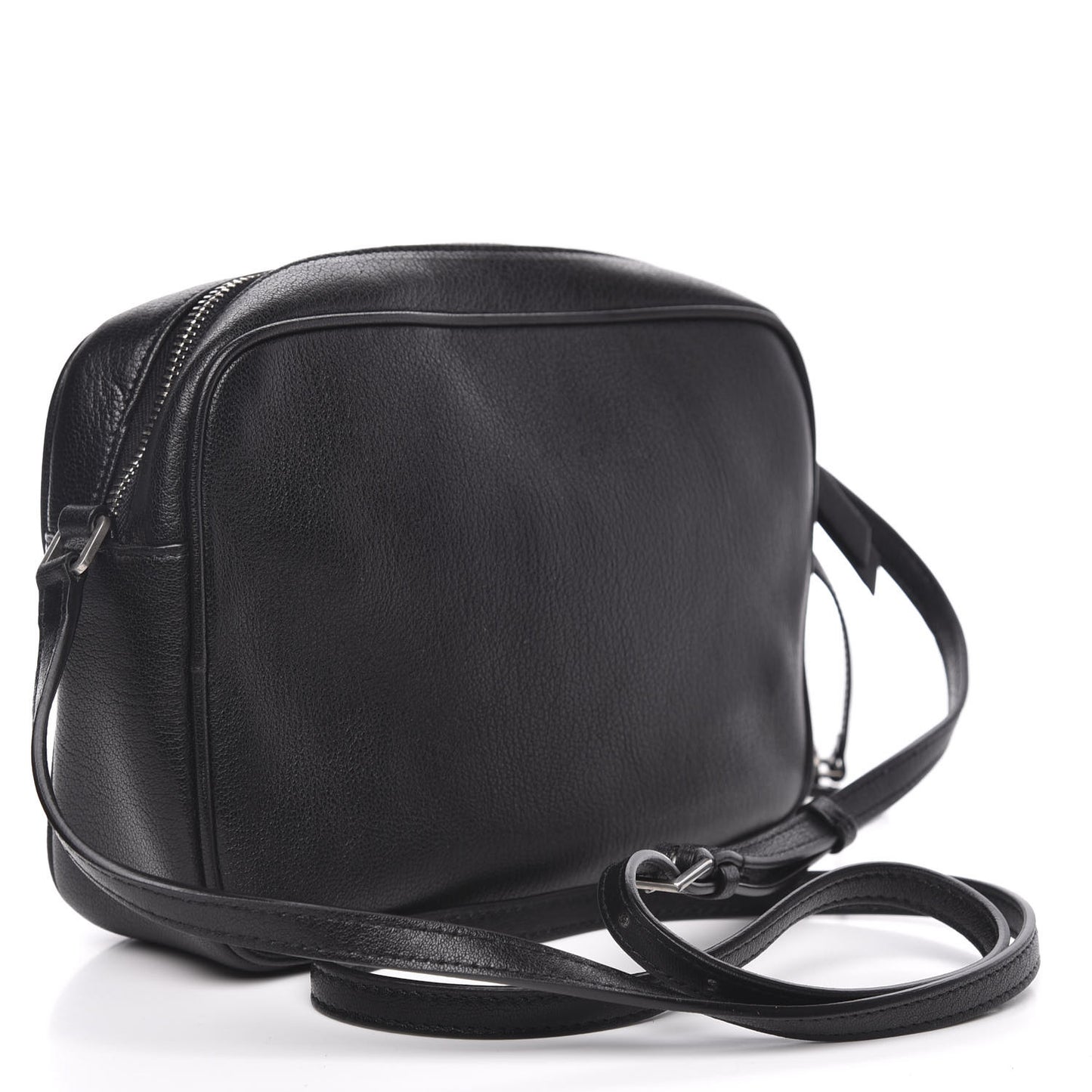 Grained Lambskin Monogram Lou Camera Bag Black