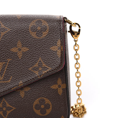 Louis Vuitton Monogram Pochette Felicie Chain Wallet Fuchsia 9 of 11