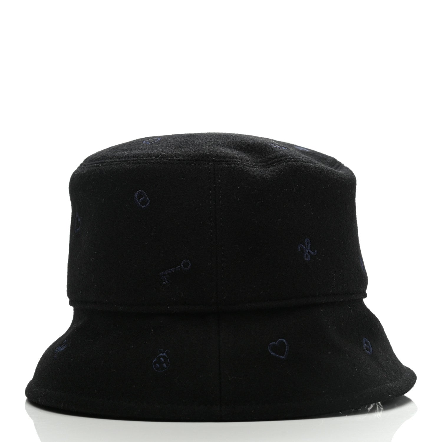 Hermes Cashmere Debbie Charms Bucket Hat 58 Black 6 of 8