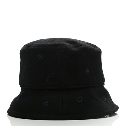 Hermes Cashmere Debbie Charms Bucket Hat 58 Black 6 of 8