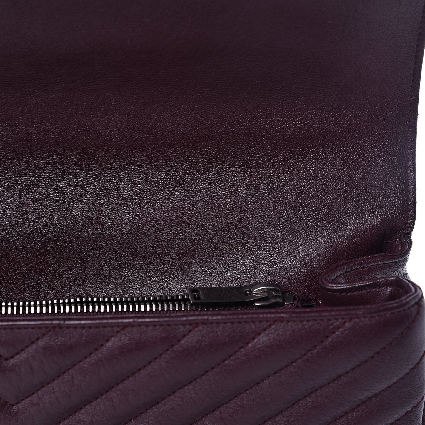 Sheepskin Matelasse Chevron Monogram Large College Satchel Amaranto