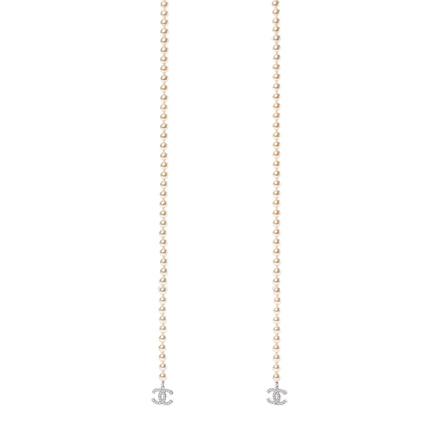 Chanel Pearl CC Long Necklace Silver 1 of 5