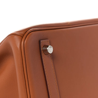 Hermes Swift Epsom Tressage Birkin 30 Gold Bleu de Nord Bleu Indigo 9 of 34