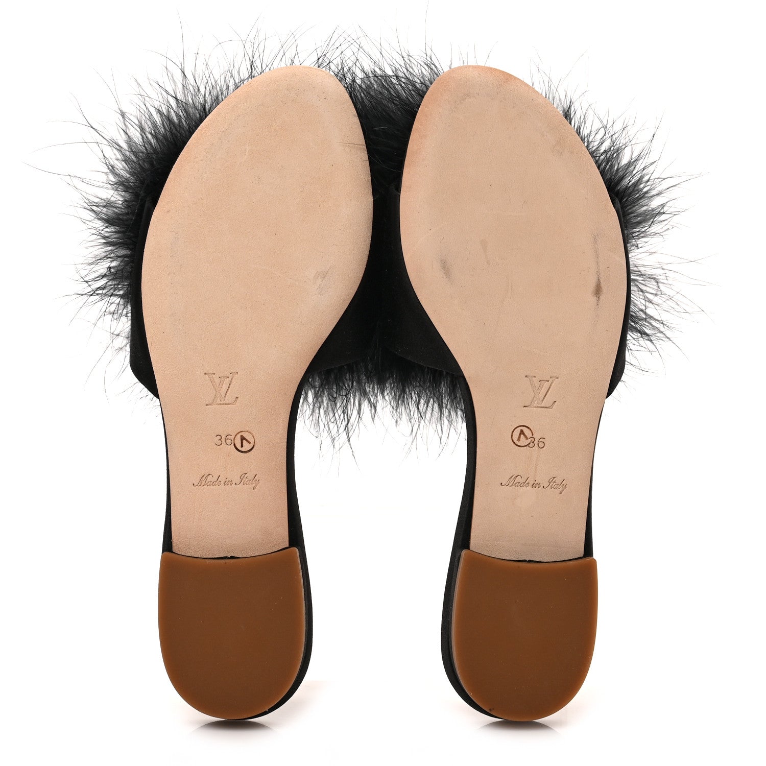 Louis Vuitton Fur Crystal LV Marilyn Flat Mule 36 Black 5 of 7