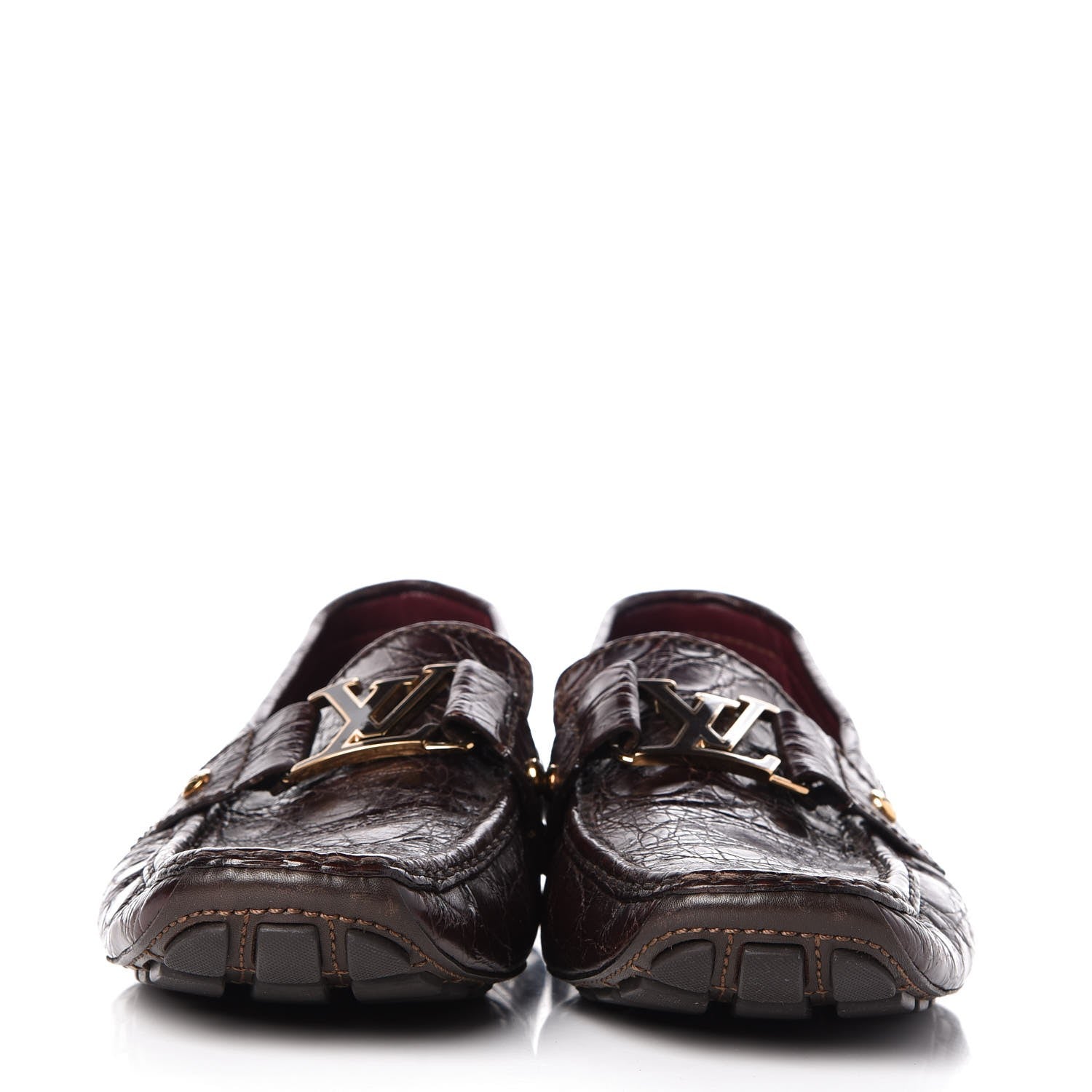 Louis Vuitton Mens Crocodile Monte Carlo Loafers 10 Cacao 2 of 10