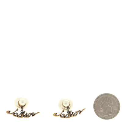 Christian Dior Pearl J'Adior Tribal Earrings Gold 2 of 4