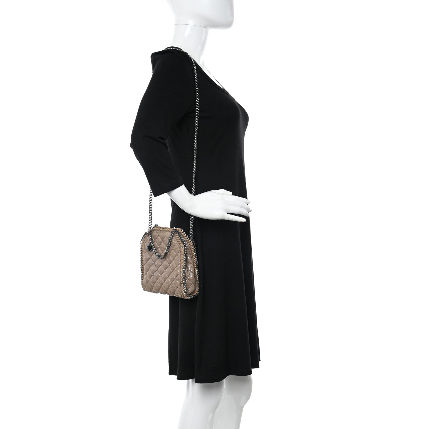 Stella McCartney Shaggy Deer Quilted Tiny Falabella Tote Beige 2 of 10