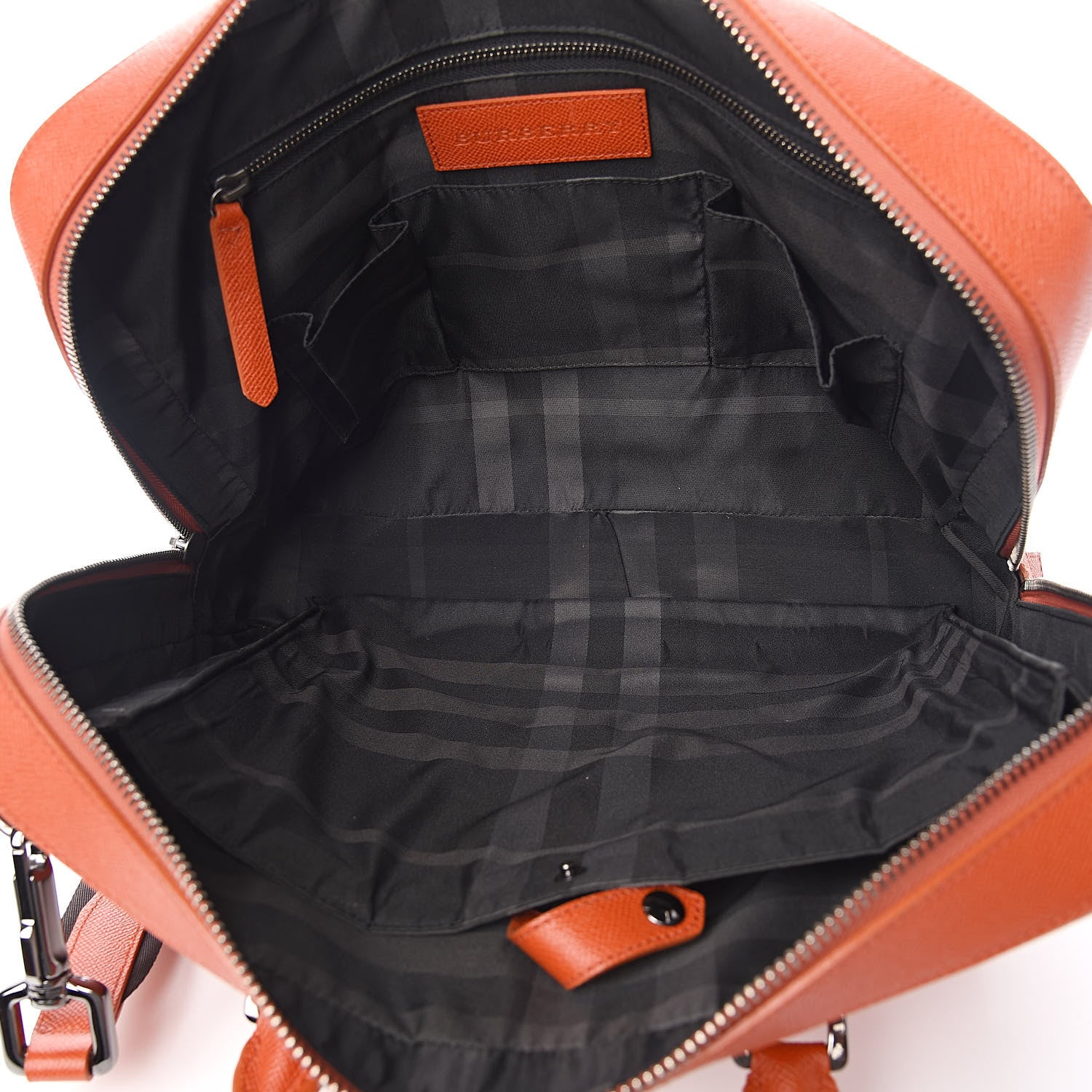 Burberry Textured Calfskin Briefcase Orange 5 of 9