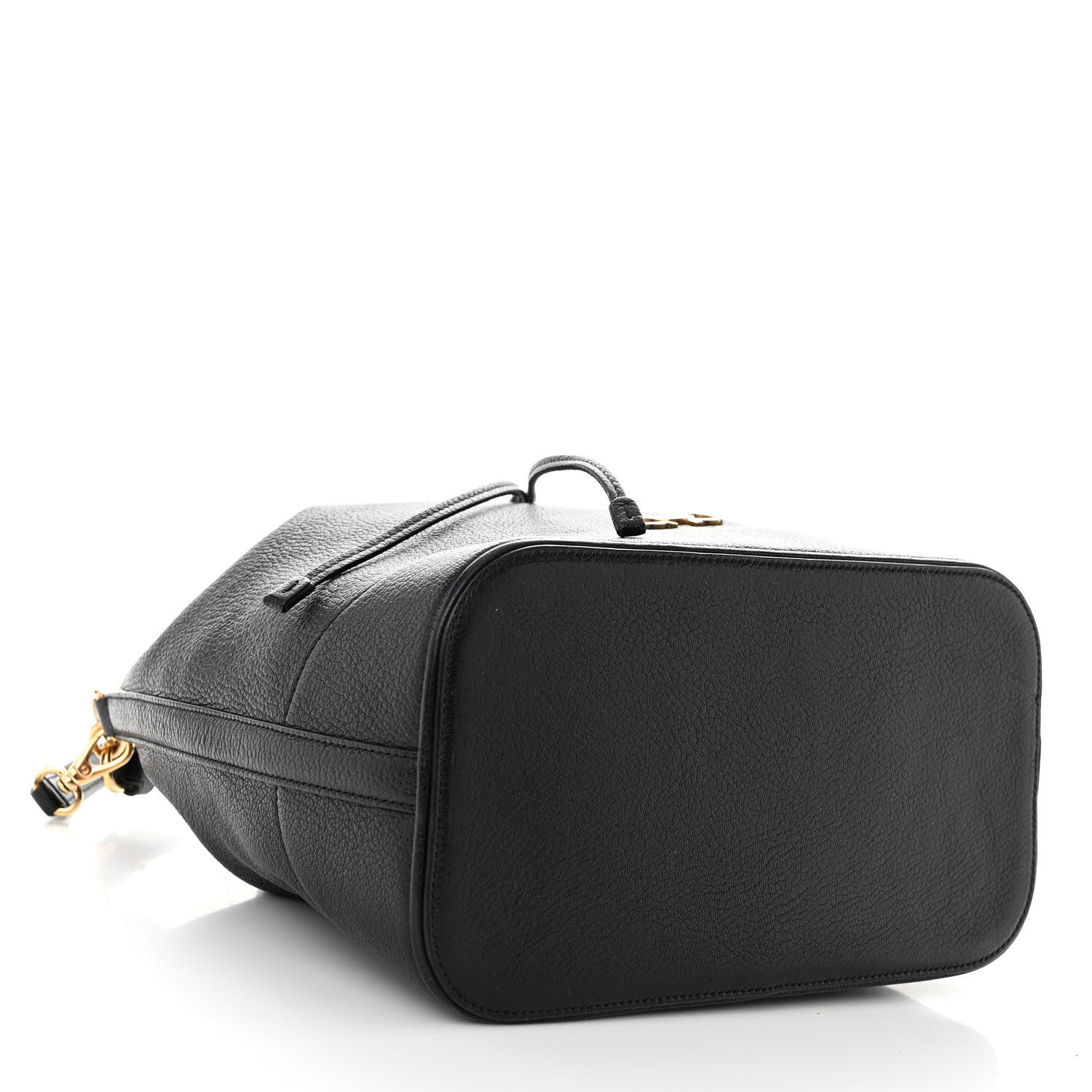 Salvatore Ferragamo Grained Calfskin Gancino Bucket Bag Black 4 of 9