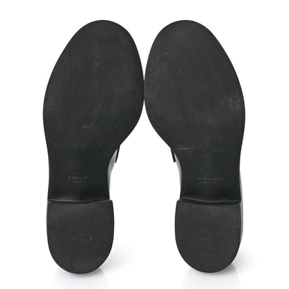 Prada Spazzolato Metal Triangle Logo 50mm Loafers 36.5 Black 6 of 7
