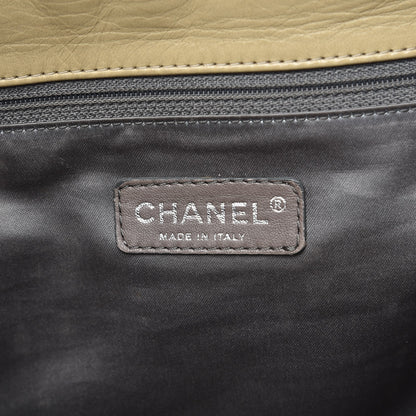 Chanel Lambskin Quilted Large East West Accordion Flap Beige 6 of 14