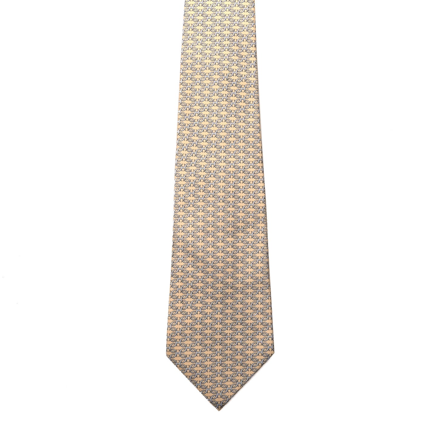 Printed Silk Mens Neck Tie Yellow