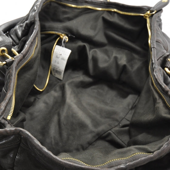 Nappa Leather Large Patchwork Tote Brown