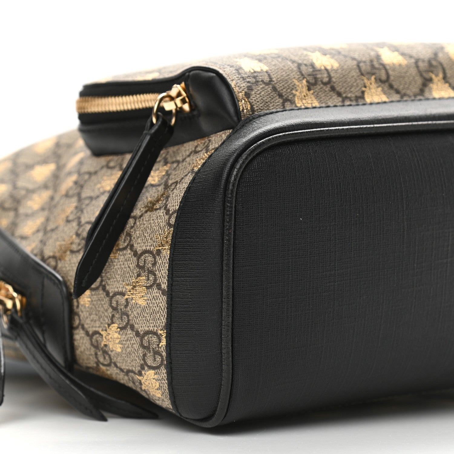 Gucci GG Supreme Monogram Bees Print Small Day Backpack Beige Oro Black 13 of 14