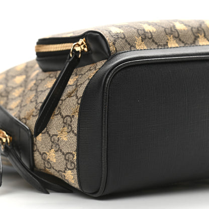 Gucci GG Supreme Monogram Bees Print Small Day Backpack Beige Oro Black 13 of 14