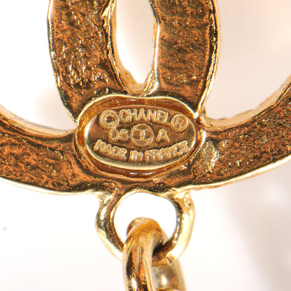 Chanel Jeweled Pearl CC Logo Drop Necklace Gold 6 of 7