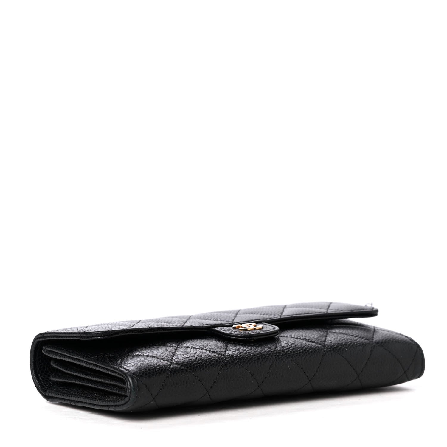 Chanel Caviar Quilted Large Gusset Flap Wallet Black 3 of 4