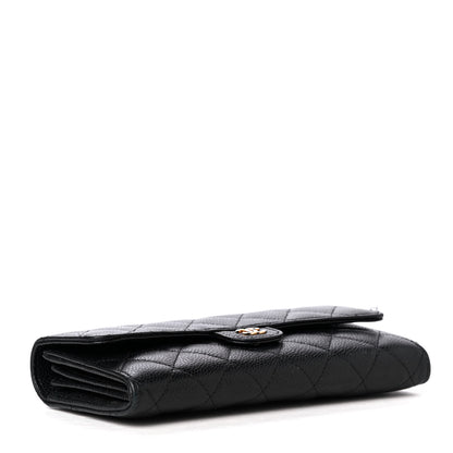 Chanel Caviar Quilted Large Gusset Flap Wallet Black 3 of 4