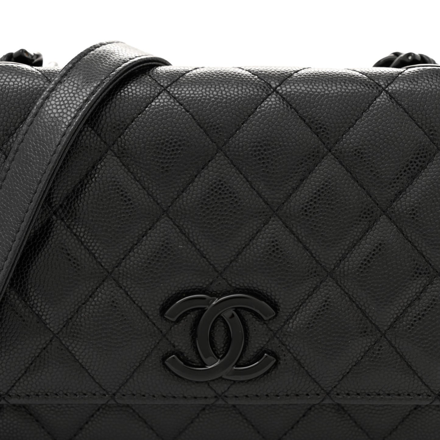 Caviar Quilted My Everything Wallet On Chain WOC Black