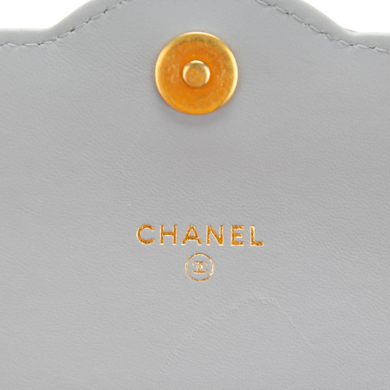 Chanel Lambskin Quilted Wallet With Removable Chain Grey Burgundy 6 of 9
