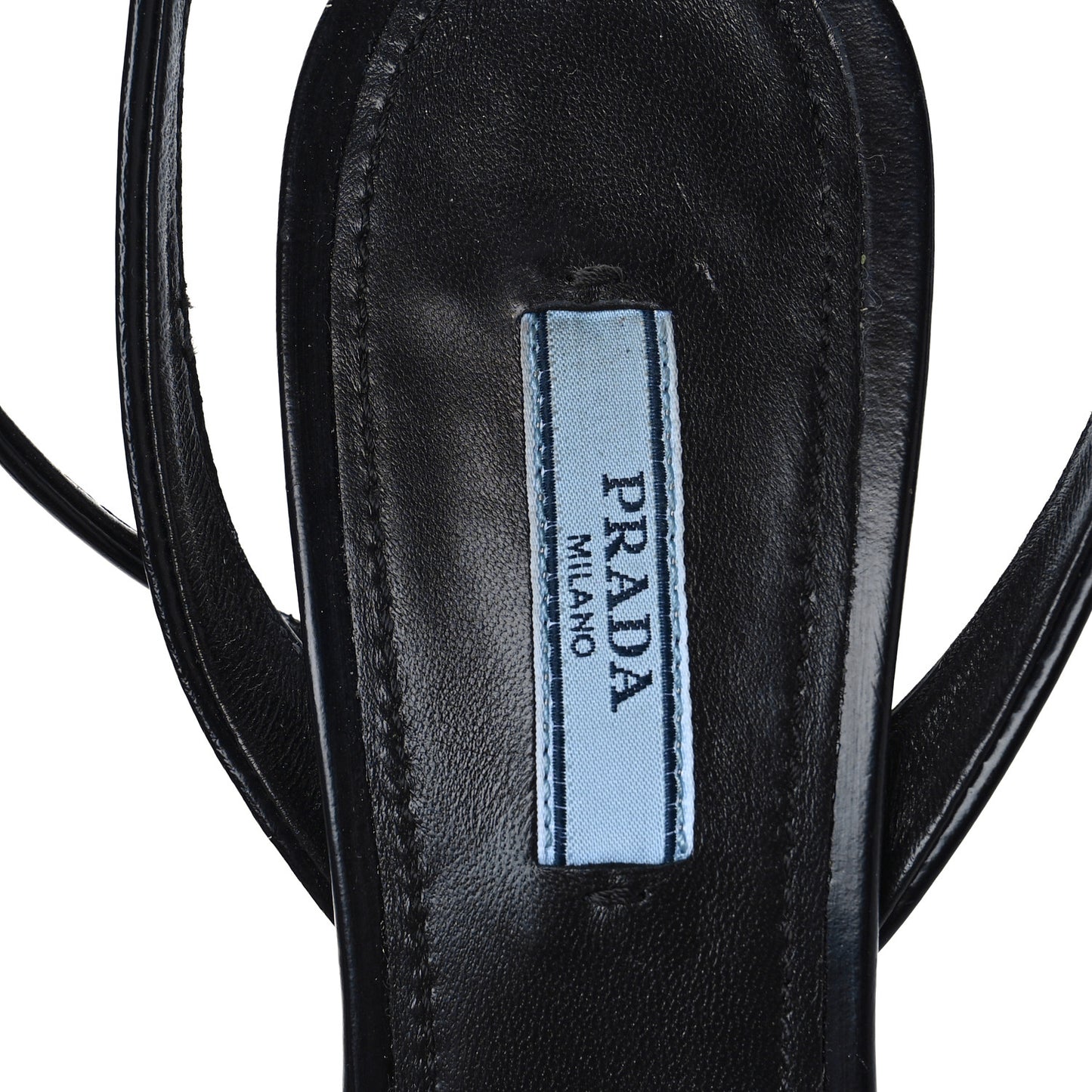 Calfskin Metal Triangle Logo High Heels Sandals 39 Black